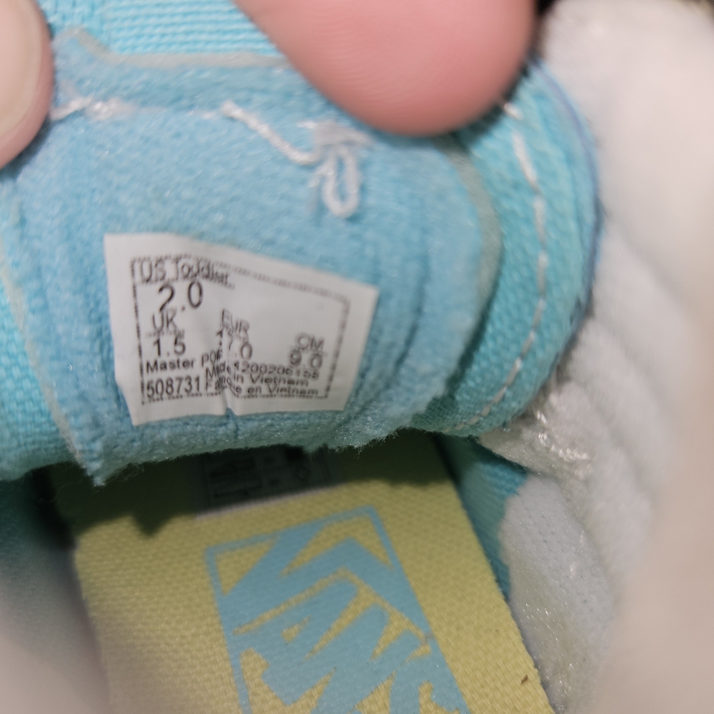 Vans Kids High-Top Sneakers - Blue, Tan, Yellow, Pink- Zip Up- Infant Sz 2 - Picture 8 of 8